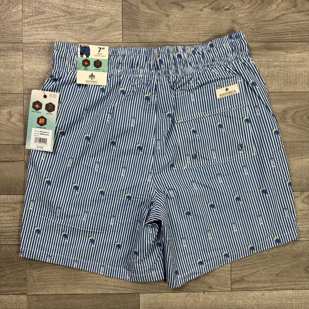 Rainforest Seersucker Swim Trunks Shorts 7